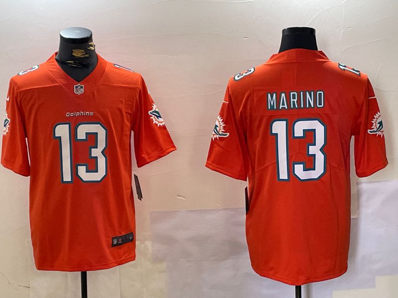Men Miami Dolphins 13 Marino Orange 2024 Nike Limited NFL Jersey style 4